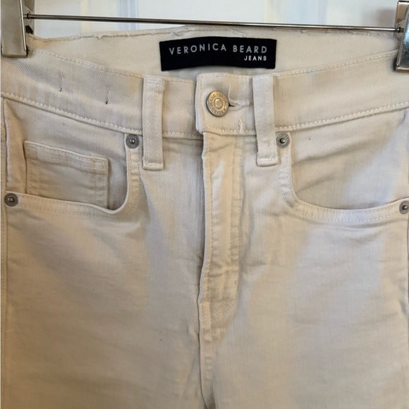 VERONICA BEARD WOMENS CARSON HIGH RISE ANKLE FLARE JEANS ECRU OFF WHITE 27 - Picture 6 of 11